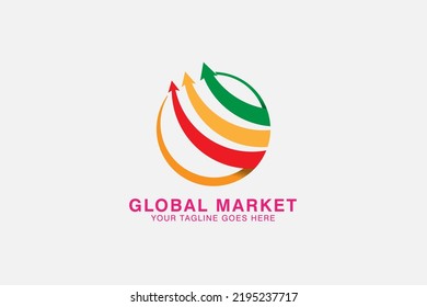 Spinning multicolor arrows logo design illustration. usable for internet service provider. data market. marketing. business