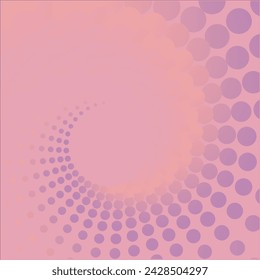 Spinning purple dot trails beneath peach red background, pastel flat background