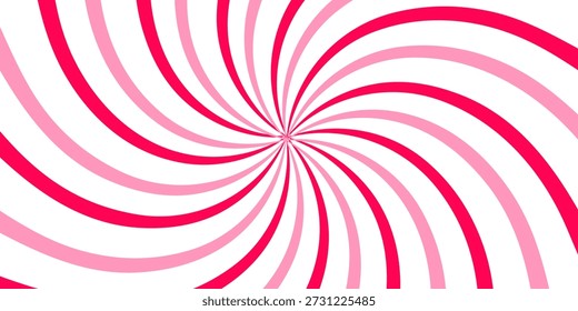 Fondo de líneas radiales giratorias. Fondo de pantalla curvado de color rosa. Abstractas rayos solares deformados y vigas de textura cómica. Fondo de verano de Antiguas para carteles, Anuncios, Plantillas. Ilustración vectorial