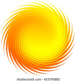 Spinning radial orange, yellow shape isolated on white