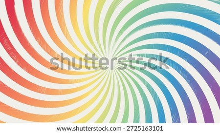 Spinning Rainbow Lines appearing from Center in Cloud White Blackground