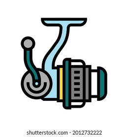 spinning reel color icon vector. spinning reel sign. isolated symbol illustration