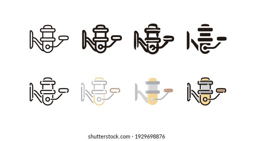 Spinning Reel Icon Set (8 different style vector icon set)
