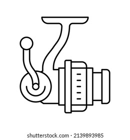 spinning reel line icon vector. spinning reel sign. isolated contour symbol black illustration