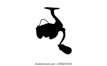 Spinning Reel silhouette, high quality vector