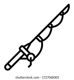 Spinning rod icon. Outline spinning rod vector icon for web design isolated on white background