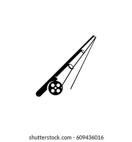 Spinning rod vector logo illustration isolated sign symbol. Icon pictogram for web graphics