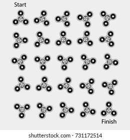spinning spinner icons  in different positions vector 