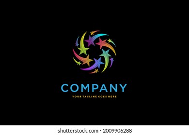 ilustración de elemento de diseño de logotipo de estrella de hilatura. logotipo utilizable para empresas, rendimiento mágico, tecnología, diseño de iconos web
