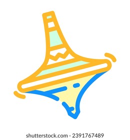spinning top fidget toy color icon vector. spinning top fidget toy sign. isolated symbol illustration