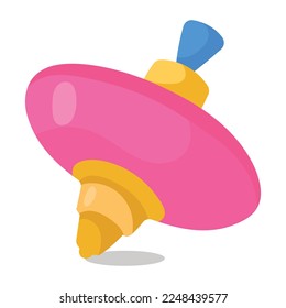 Spinning top flat sticker is ready for digital use 