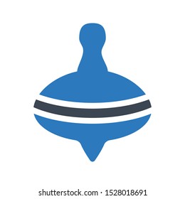 spinning top glyph colour vector icon