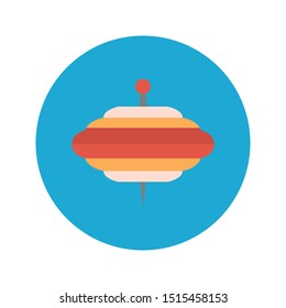 spinning top glyph flat vector icon