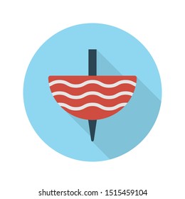 spinning top glyph flat vector icon