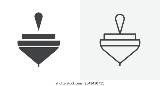 Spinning top icon flat and simple set design