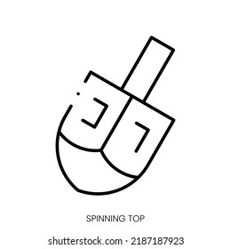 spinning top icon. Linear style sign isolated on white background. Vector illustration