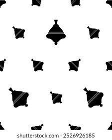 Spinning Top Icon Seamless Pattern, Toy, Sharp Pointed Bottom Squat Body Toy, Which Spun Around Vertical Axis Vector Art Illustration