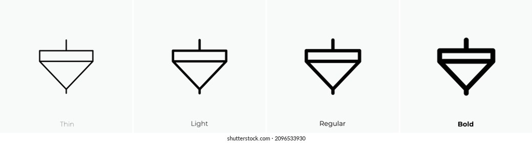 spinning top icon. Thin, Light Regular And Bold style design isolated on white background