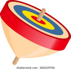 Spinning top isolated vector illustration.