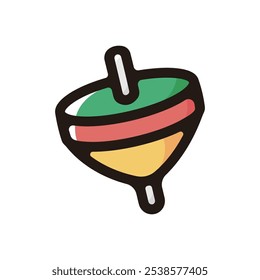 Spinning top outline icon for graphic design, apps and websites
