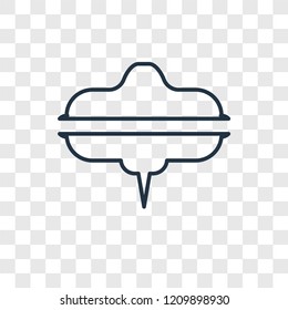 Spinning top toy concept vector linear icon isolated on transparent background, Spinning top toy concept transparency concept in outline style