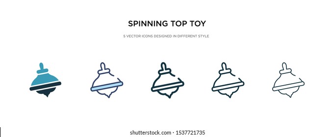spinning top toy icon in different style vector illustration. two colored and black spinning top toy vector icons designed in filled, outline, line and stroke style can be used for web, mobile, ui