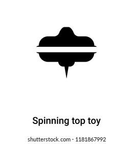 Spinning top toy icon vector isolated on white background, logo concept of Spinning top toy sign on transparent background, filled black symbol