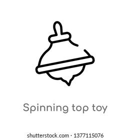 spinning top toy vector line icon. Simple element illustration. spinning top toy outline icon from toys concept. Can be used for web and mobile