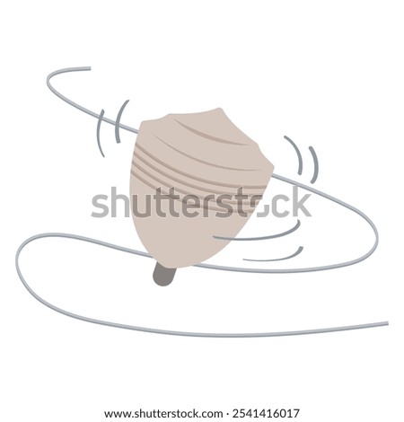 Spinning top vector illustration on white background. A spinning top is a traditional toy. Can be used in educational books.