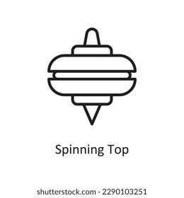 Spinning Top Vector Outline icon Design illustration. Gaming Symbol on White background EPS 10 File