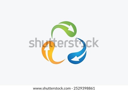 spinning triple arrow vector logo design element