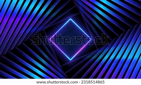 Spinning Tunnel with Pink Violet Neon Light. Modern Neon Light Spectrum, Vector Illustration