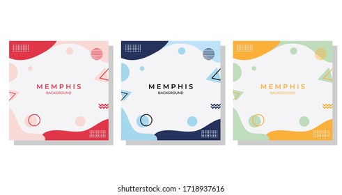 Spinning Waves - Set of minimalist background with memphis elements. for social media posting templates, wallpapers, backgrounds and many more