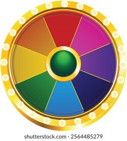 Spinning wheel, casino luck game. Fortune circles, round lucky roulettes set. Lottery fortuna rotation machines for gambling, risk and jackpot. vector