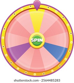 Spinning wheel, casino luck game. Fortune circles, round lucky roulettes set. Lottery fortuna rotation machines for gambling, risk and jackpot. vector