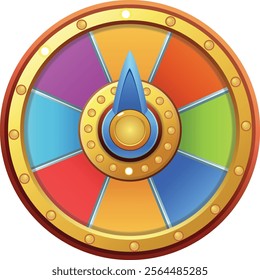 Spinning wheel, casino luck game. Fortune circles, round lucky roulettes set. Lottery fortuna rotation machines for gambling, risk and jackpot. vector