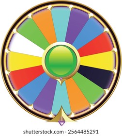 Spinning wheel, casino luck game. Fortune circles, round lucky roulettes set. Lottery fortuna rotation machines for gambling, risk and jackpot. vector