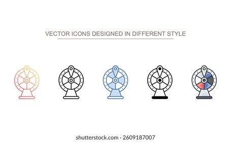 Spinning Wheel icon design with white background stock illustration