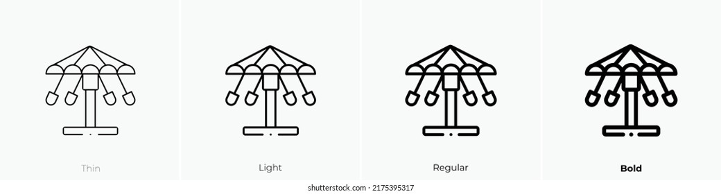 spinning wheel icon. Thin, Light Regular And Bold style design isolated on white background