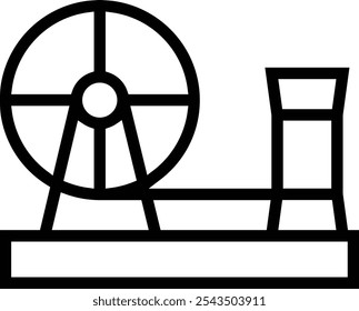 Icono de rueda giratoria. Diseño de estilo lineal delgado aislado sobre fondo blanco