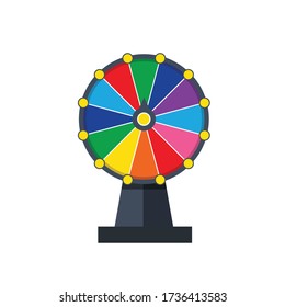 Spinning wheel isolated on white background. Wheel of fortune. Casino equipment. Jackpot lucky winner. Vector stock.