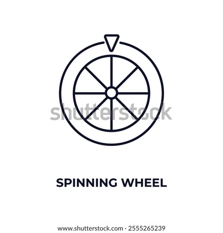 spinning wheel outline icon. Linear vector from entertainment concept. Thin line spinning wheel icon isolated on white background