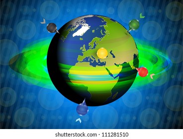 Spinning World and pins
