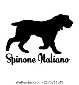 Spinone Italiano dog silhouette, dog breeds, logo, vector, silhouette,  animal, illustration, icon, sign, design, black, symbol, pet, love
