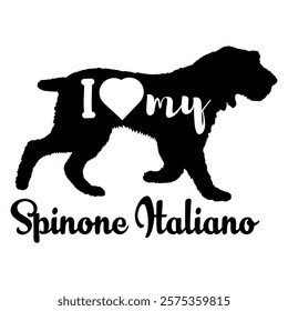  Spinone Italiano dog silhouette, dog, dog breeds, logo, vector, silhouette, i love my dog, animal, illustration, icon, sign, design, black, symbol, pet, love