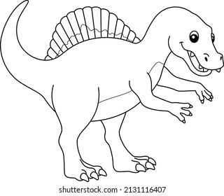 Spinosaurus Coloring Isolated Page for Kids