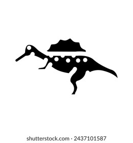 spinosaurus dinosaur animal glyph icon vector. spinosaurus dinosaur animal sign. isolated symbol illustration