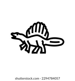 spinosaurus dinosaur animal line icon vector. spinosaurus dinosaur animal sign. isolated contour symbol black illustration