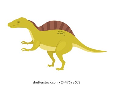 Spinosaurus dinosaur animal. Prehistoric animal, jungle reptiles group, jurassic world evolution cartoon vector illustration