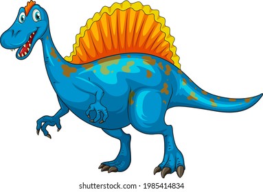 A Spinosaurus dinosaur cartoon character illustration